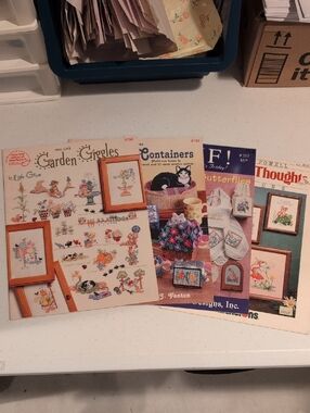 Vintage Cross Stitch Pattern Booklet Set - Pastel Multi